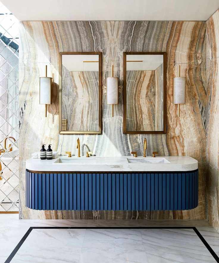 Blue vanity unit