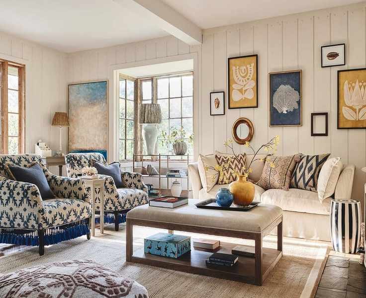 Farmhouse living room with wall decor