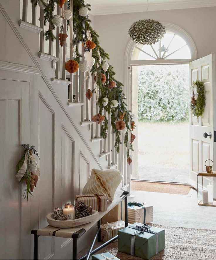 Wreaths, hanging paper decorations