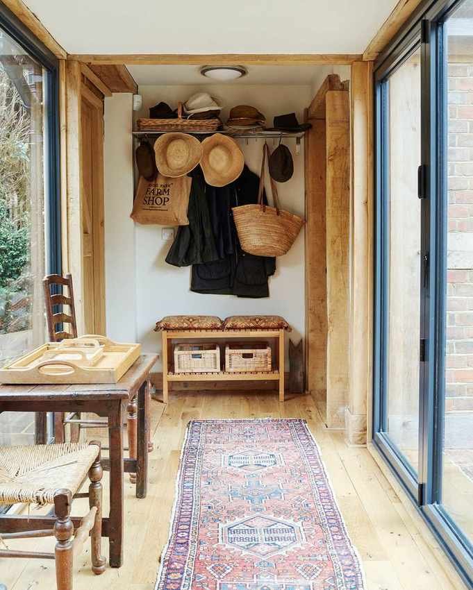 glass link hallway linking old and new cottage in cottage hallway ideas