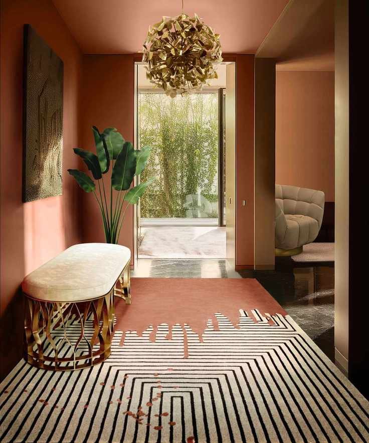 Blush pink summer entryway