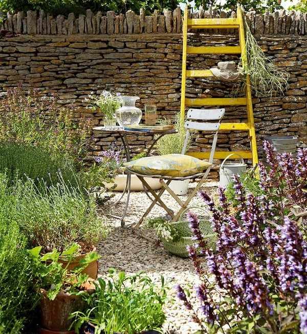 Patio planting ideas with herbs in a small patio