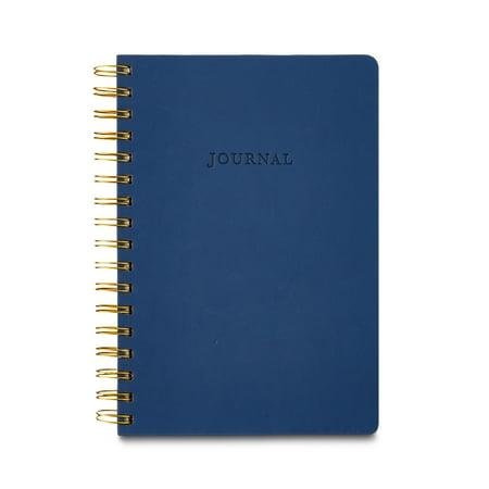 Pen+gear Pu Cover Journal, Navy, 240 Pages, Spiral, Uncoated Paper.