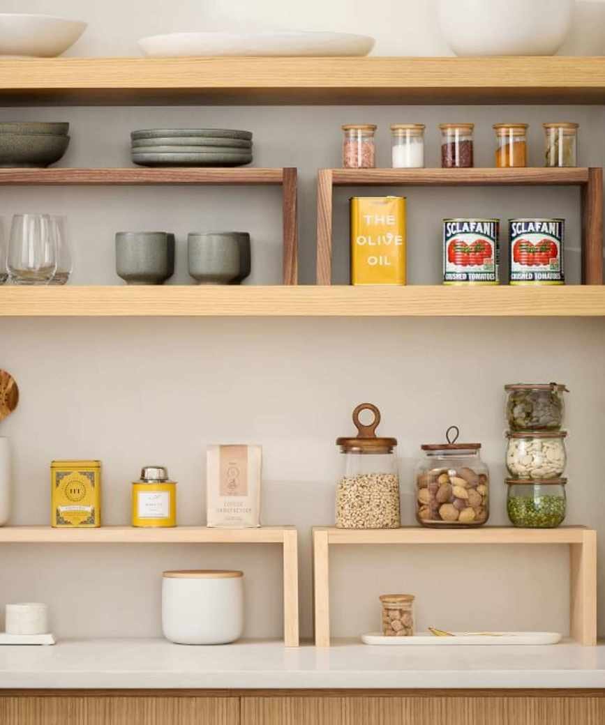 Wooden shelf dividers