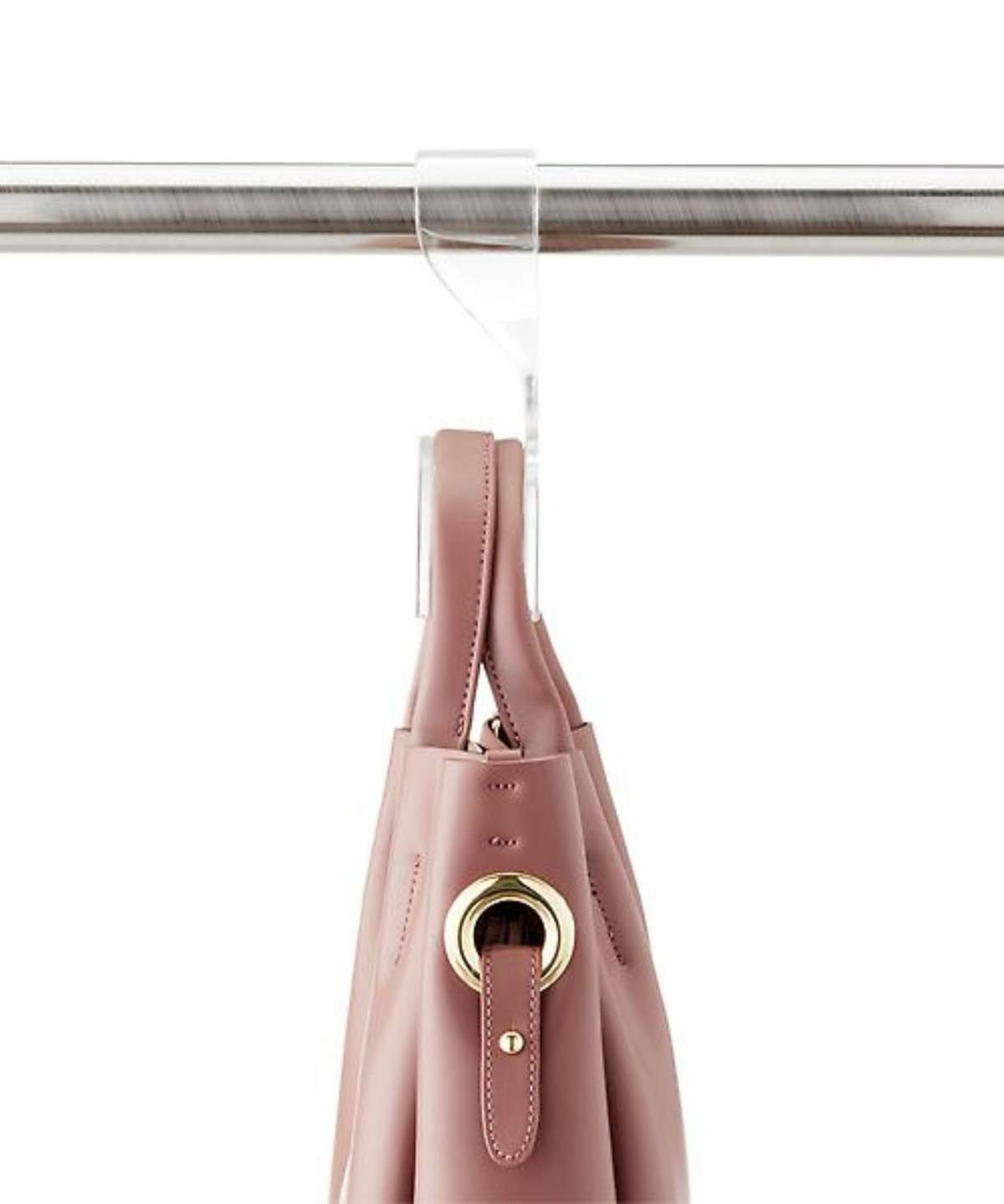 A hanging purse organizer