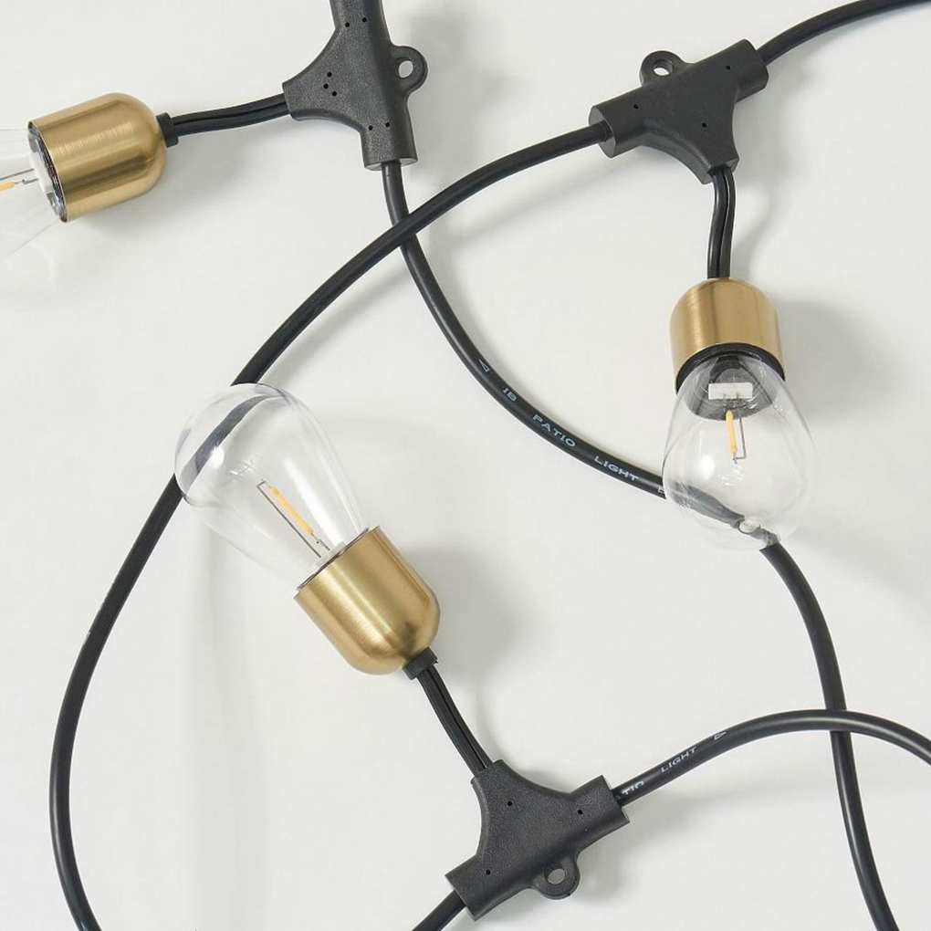 Brass Solar Hanging String Lights - 28" from Pottery Barn