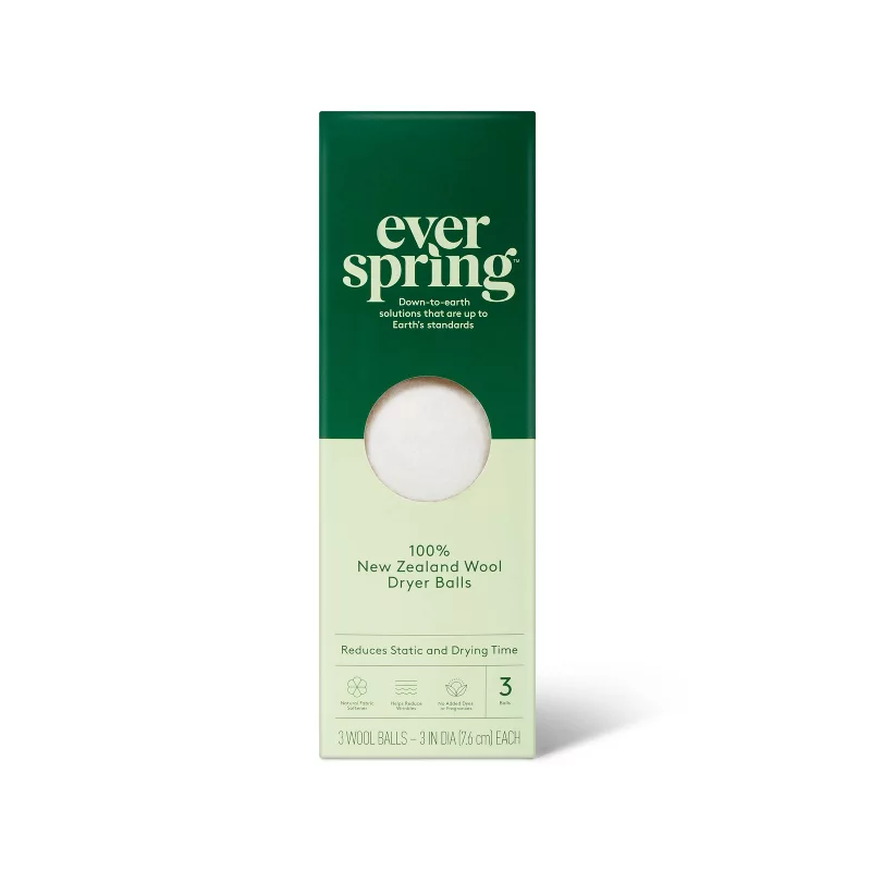100% New Zealand Wool Dryer Balls - 3ct - Everspring&amp;trade;