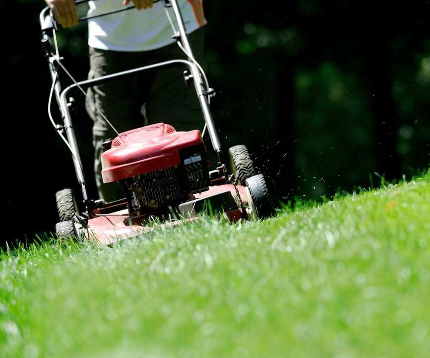 Mowing on a slope