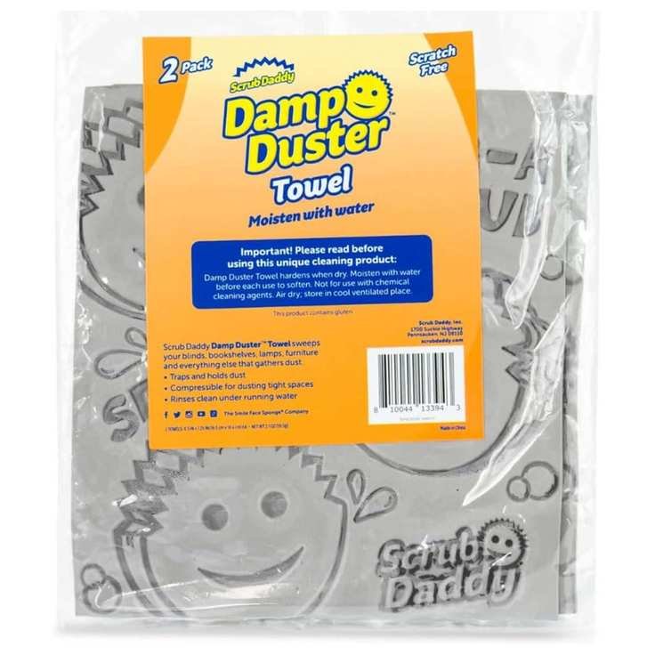 Scrub Daddy damp duster towel for cleaning.