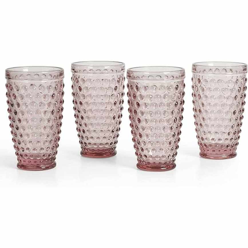 Chauncey 4-Pack Hobnail Glass Tumblers, 14.3 oz