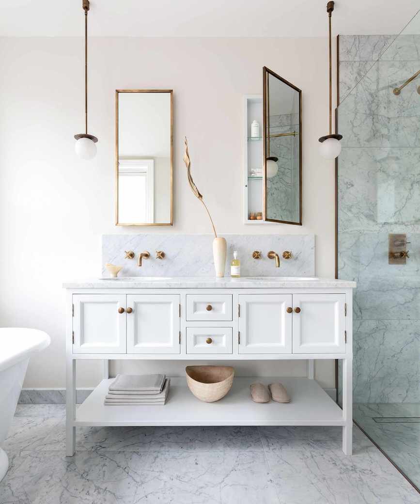 White double vanity unit