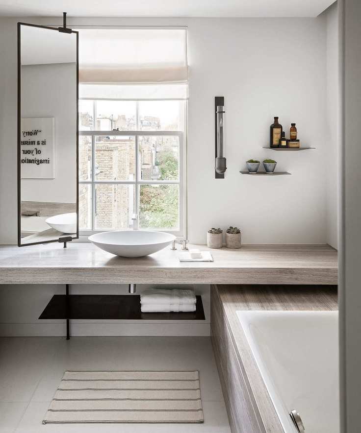 A Scandinavian-inspired white bathroom