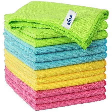 Mr.siga Microfiber Cleaning Cloth for Kitchen, Household &amp;amp; Car Cleaning, Pack of 12, Size: 12.6" X 12.6"