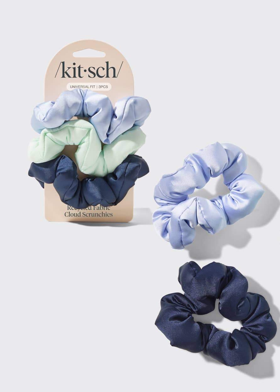 Garden Bouquet Cloud Scrunchies Set: 3-Piece Hair Tie Collection