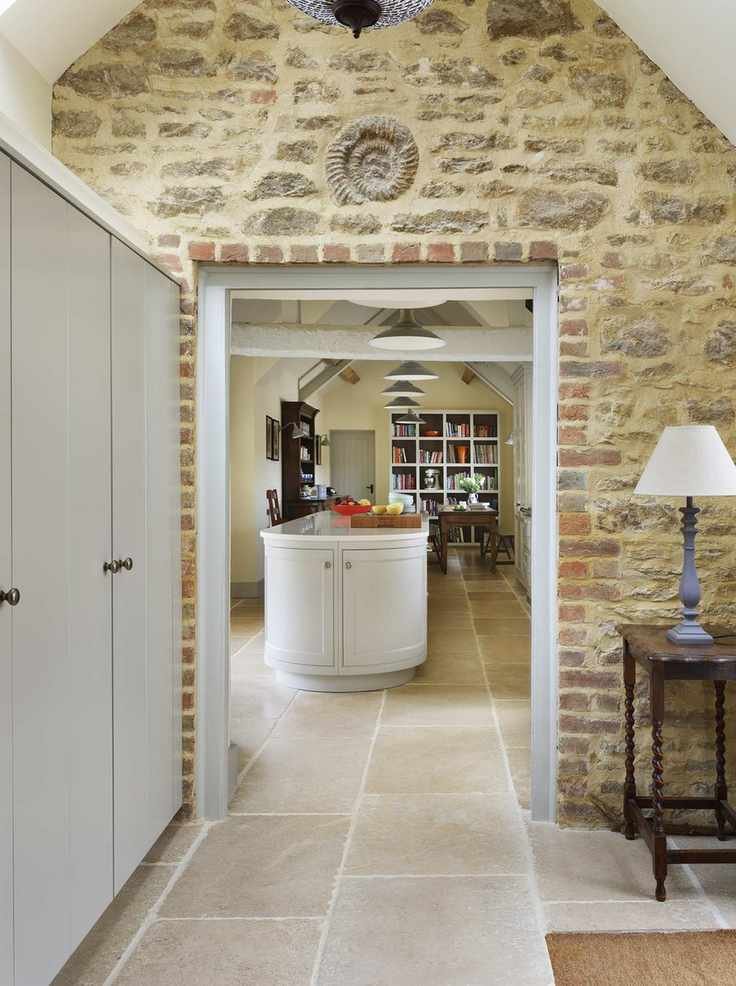 Stone flooring in a hallway