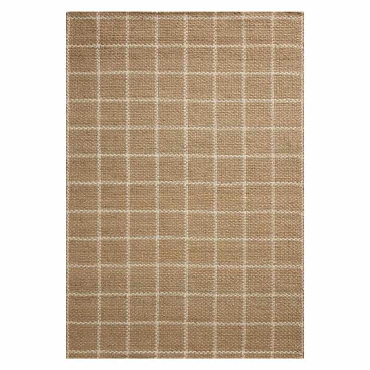 a checkered jute rug