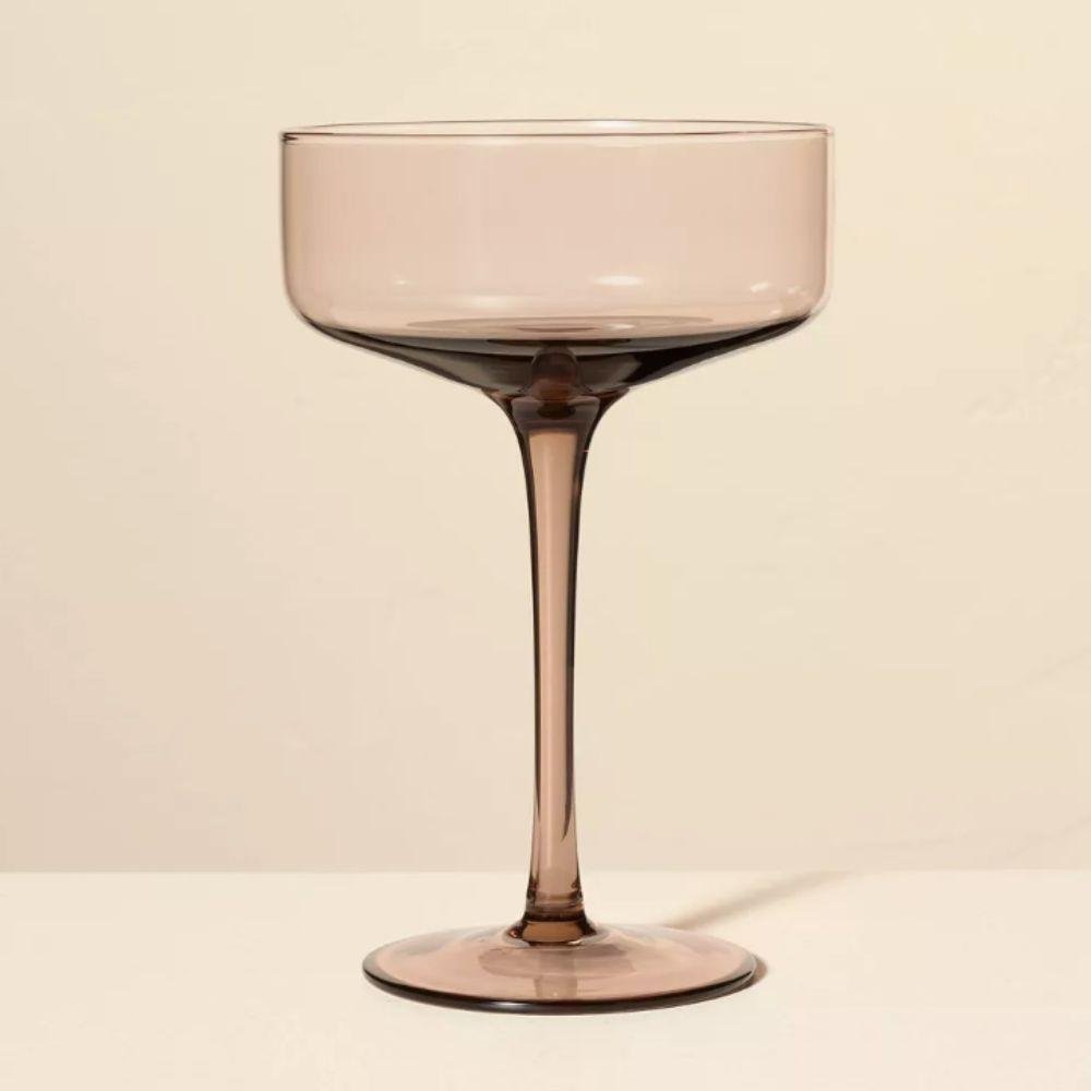 Brown tinted Champagne coupe