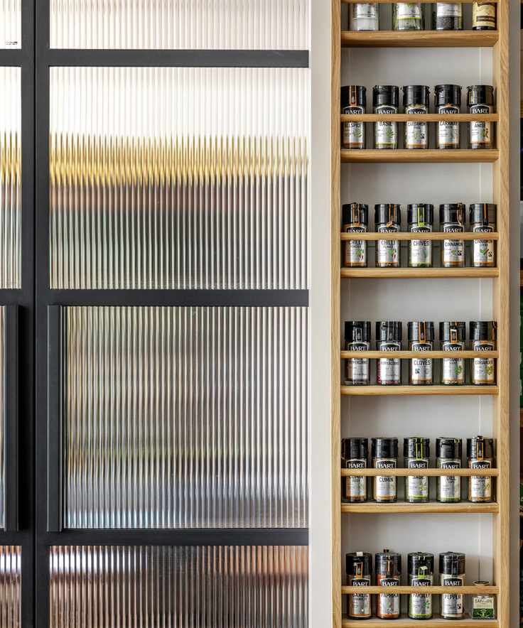 Antique glass and fluted glass kitchen trend