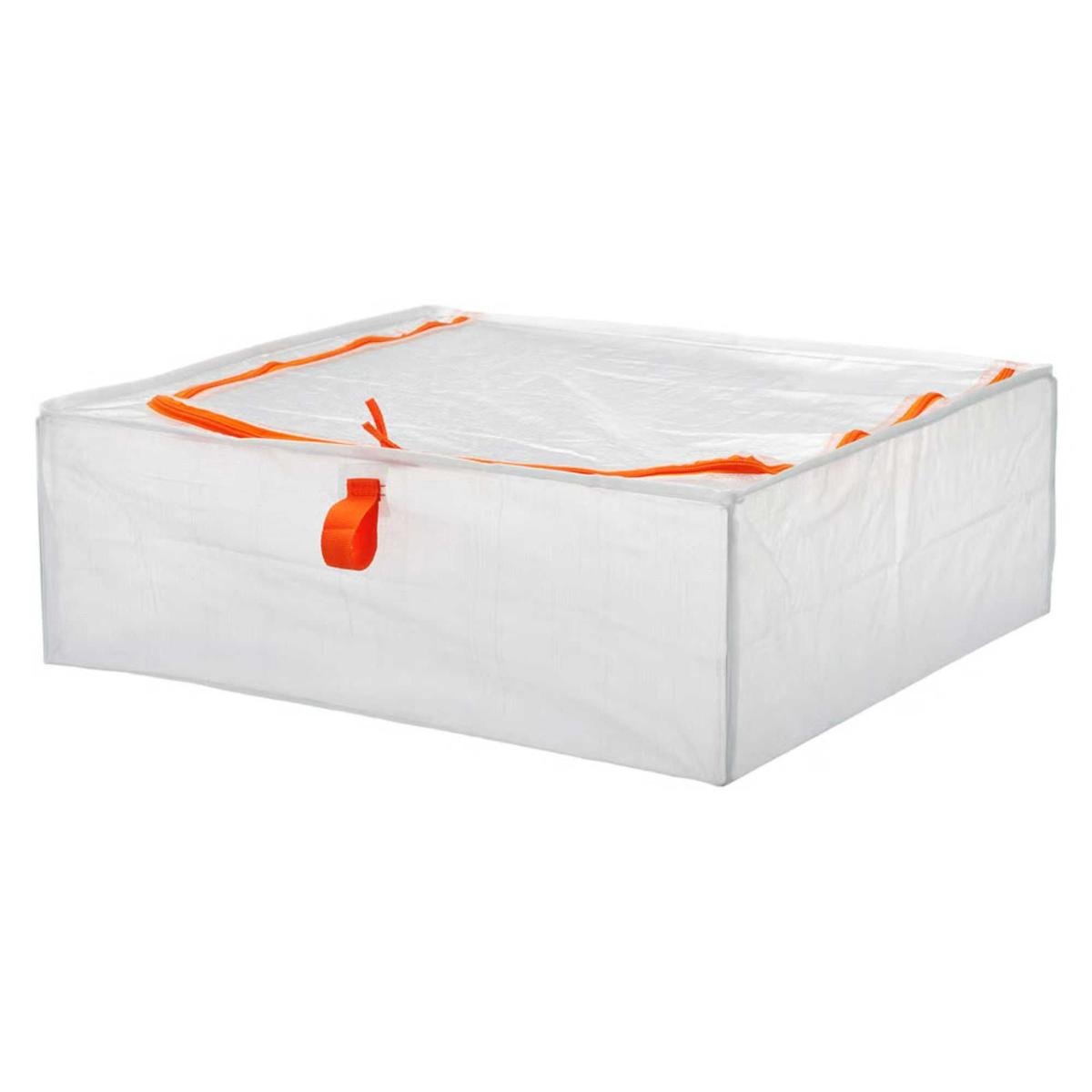 Clear IKEA PÄRKLA Storage case with orange zips