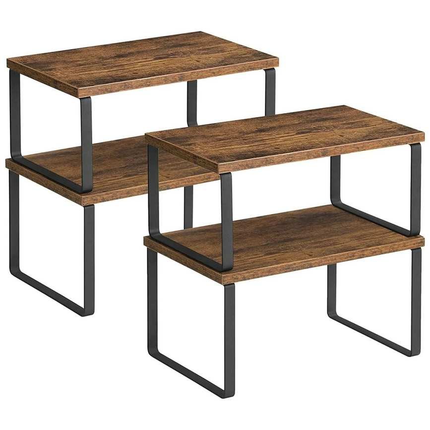 Wooden shelf risers