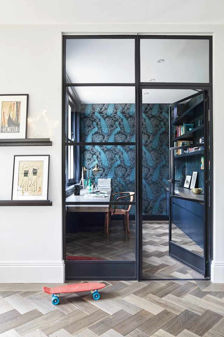 modern home office behind glazing