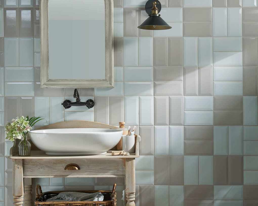 subway bathroom tile ideas with pink and white tiles