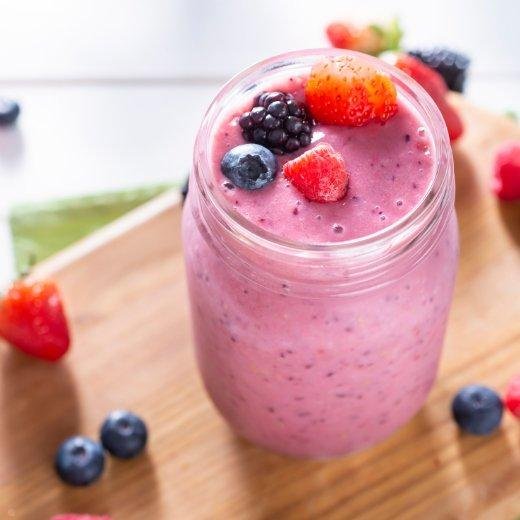 Berry Smoothie for boosting beauty with skin healthy ingredients including fruits Berry Smoothie for boosting beauty with skin healthy ingredients including fruits