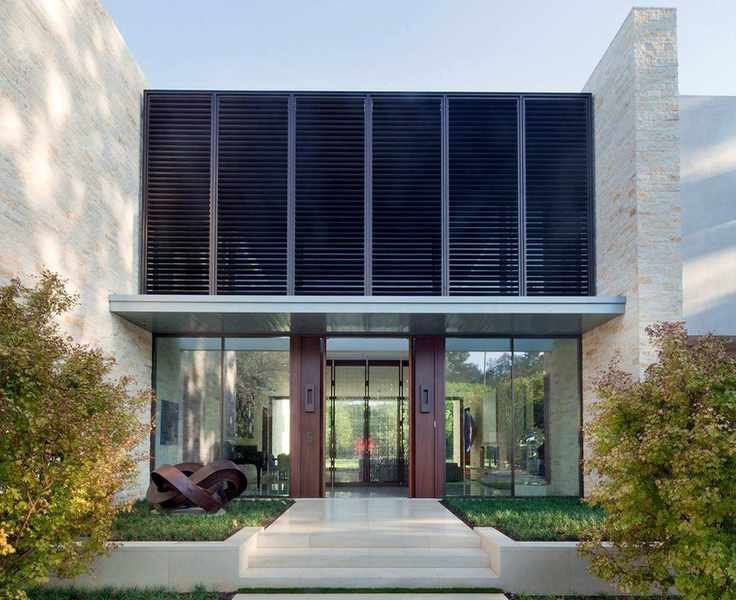 Modern front yard walkway ideas shown in a symmetrical design with lawn on either side.