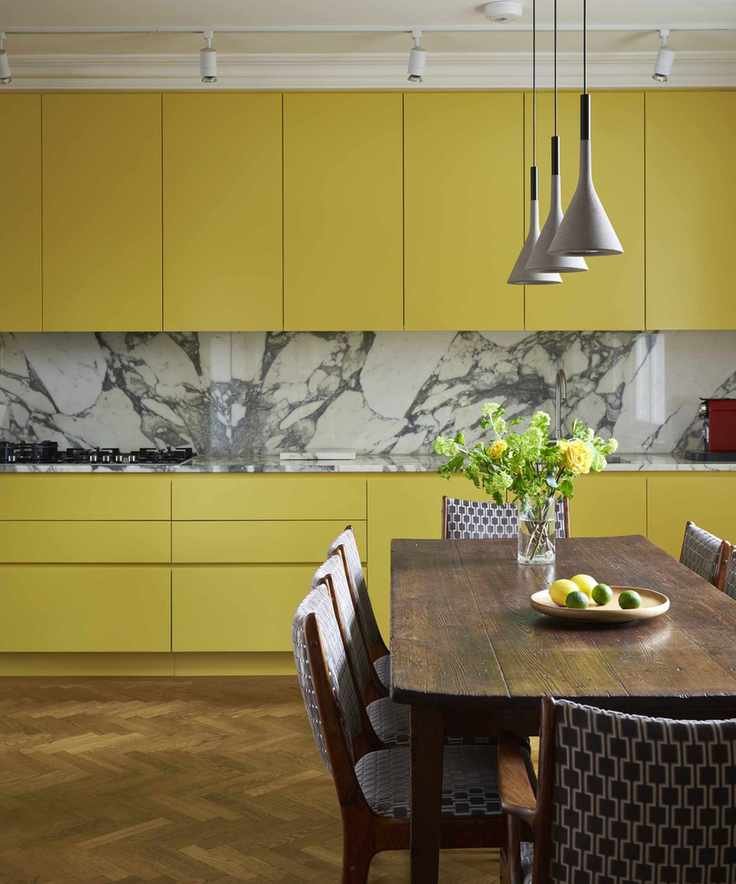 yellow modern kitchen